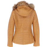 Women's Hooded Leather Jacket Tan: Venezia