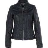 Ladies Leather Fashion Biker Jacket Black: Victoria