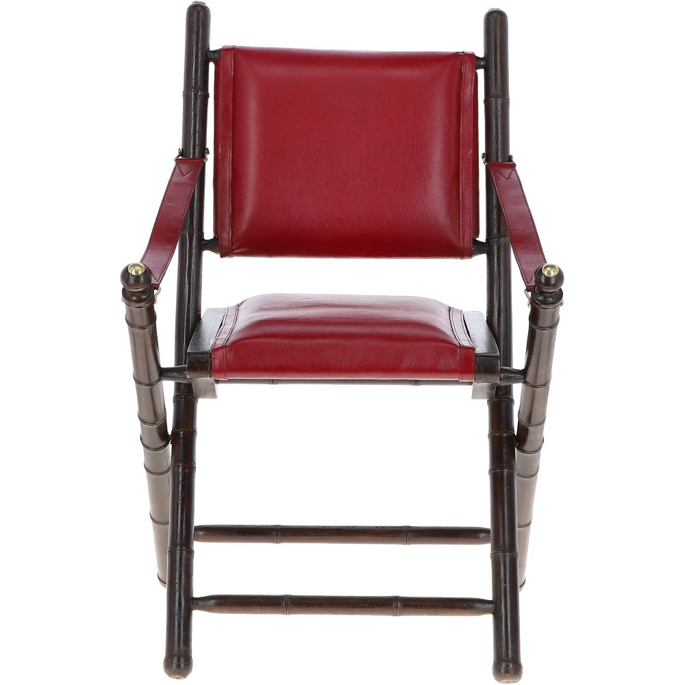 Vintage Folding Leather Chair Red: vin-39 chair