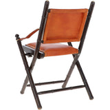 Vintage Folding Leather Chair Tan: vin-39 chair