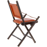 Vintage Folding Leather Chair Tan: vin-39 chair