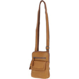Small Waxy Leather Messenger Bag Cognac: W-71