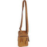 Small Waxy Leather Messenger Bag Cognac: W-71