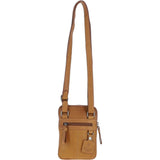 Small Waxy Leather Messenger Bag Cognac: W-71