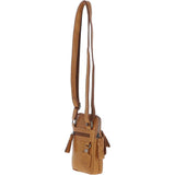 Small Waxy Leather Messenger Bag Cognac: W-71