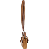 Small Waxy Leather Messenger Bag Cognac: W-71