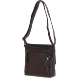 Mens Medium Waxy Leather Messenger Bag Brown: W-73