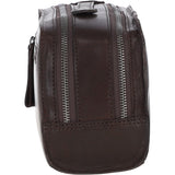 Mens Waxy Leather Washbag Brown: W-77