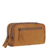Mens Waxy Leather Washbag Cognac: W-77