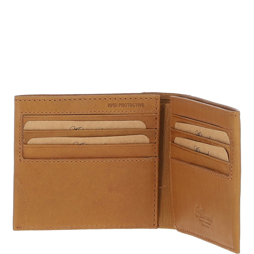 Men's Waxy Leather RFID Classic 6 Card Billfold  Wallet Cognac: W-81