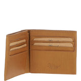 Men's Waxy Leather RFID Classic 6 Card Billfold  Wallet Cognac: W-81