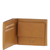 Men's Waxy Leather RFID Wallet Cognac: W-82