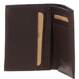 Luxury Slim 3 Card Waxy Leather Wallet Brown:  W-83