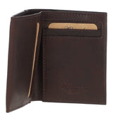 Luxury Slim 3 Card Waxy Leather Wallet Brown:  W-83