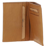 Luxury Slim 3 Card Waxy Leather Wallet Cognac:  W-83