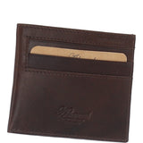 Waxy Leather Classic 6 Card Holder Wallet Brown: W-84