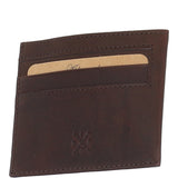 Waxy Leather Classic 6 Card Holder Wallet Brown: W-84