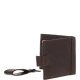 Waxy Leather RFID Wallet & Key Ring Set Brown: W-85