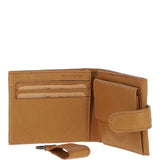 Waxy Leather RFID Wallet & Key Ring Set Cognac: W-85