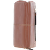 8 Card Zip Around RFID Protected Large Leather Purse Tan: Z-70