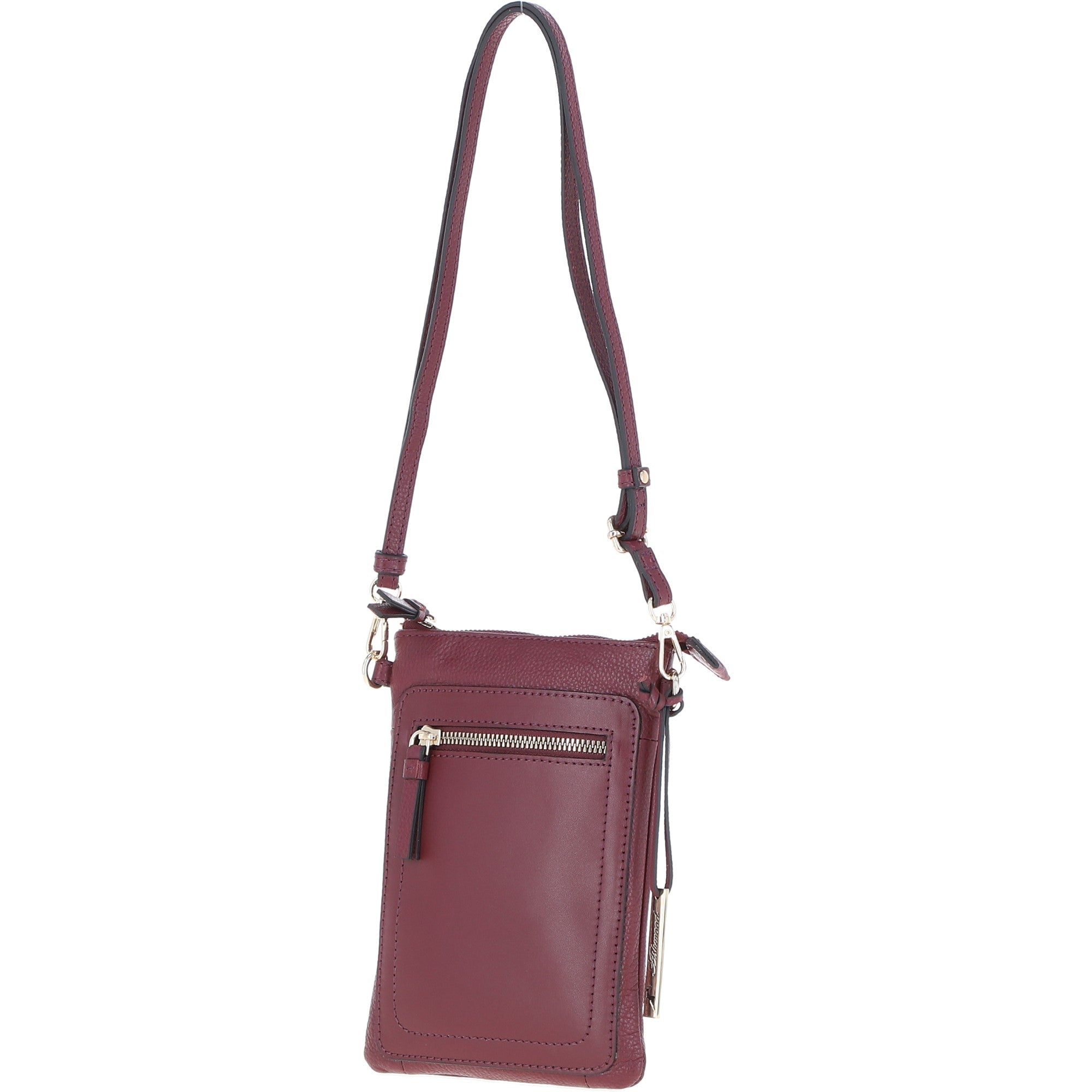 Ashwood Leather Crossbody Smart Phone Bag Wine: Z-71
