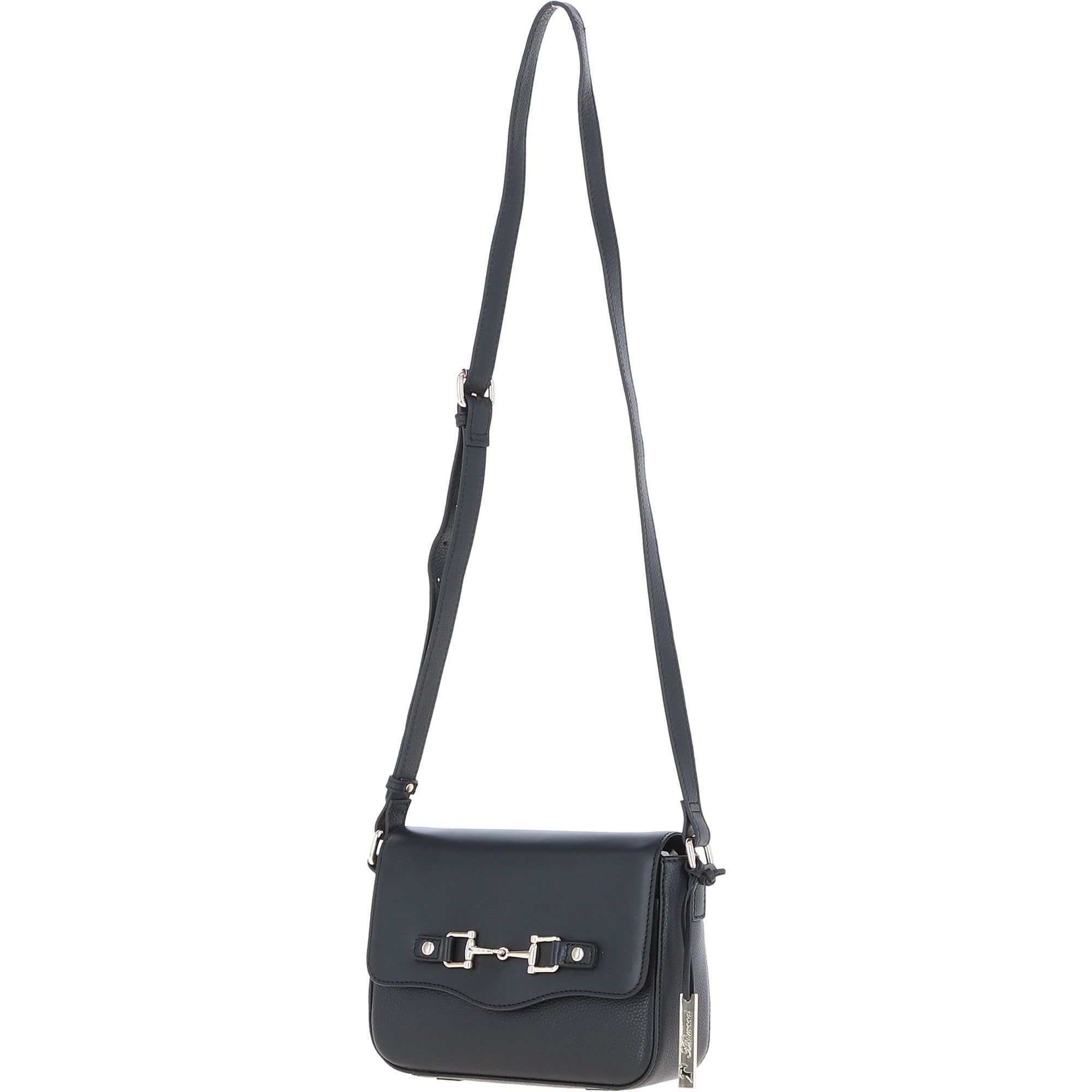 Ashwood Flap Over Leather Crossbody Bag Black: Z-75