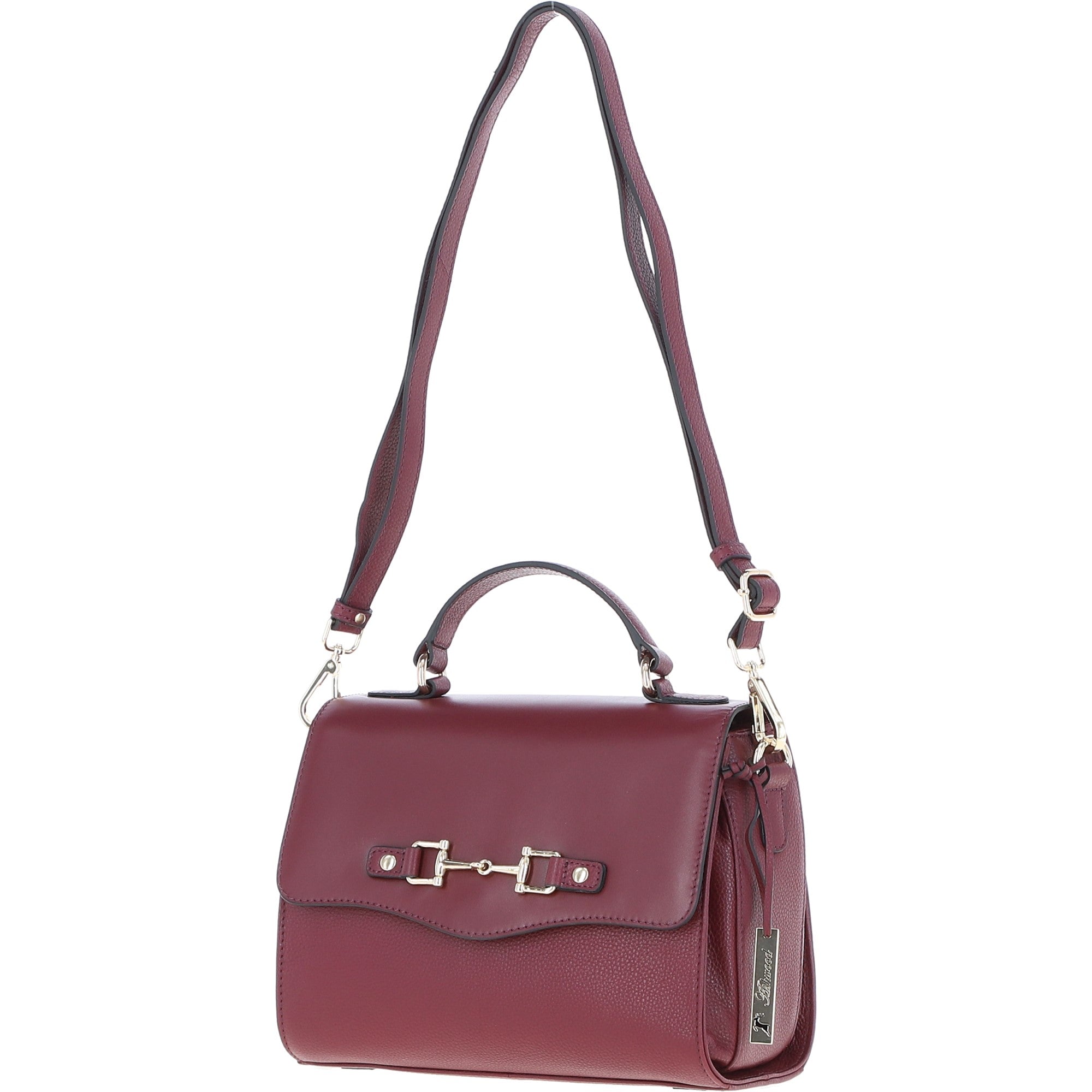 Ashwood Flap Over Leather Handbag Wine: Z-76