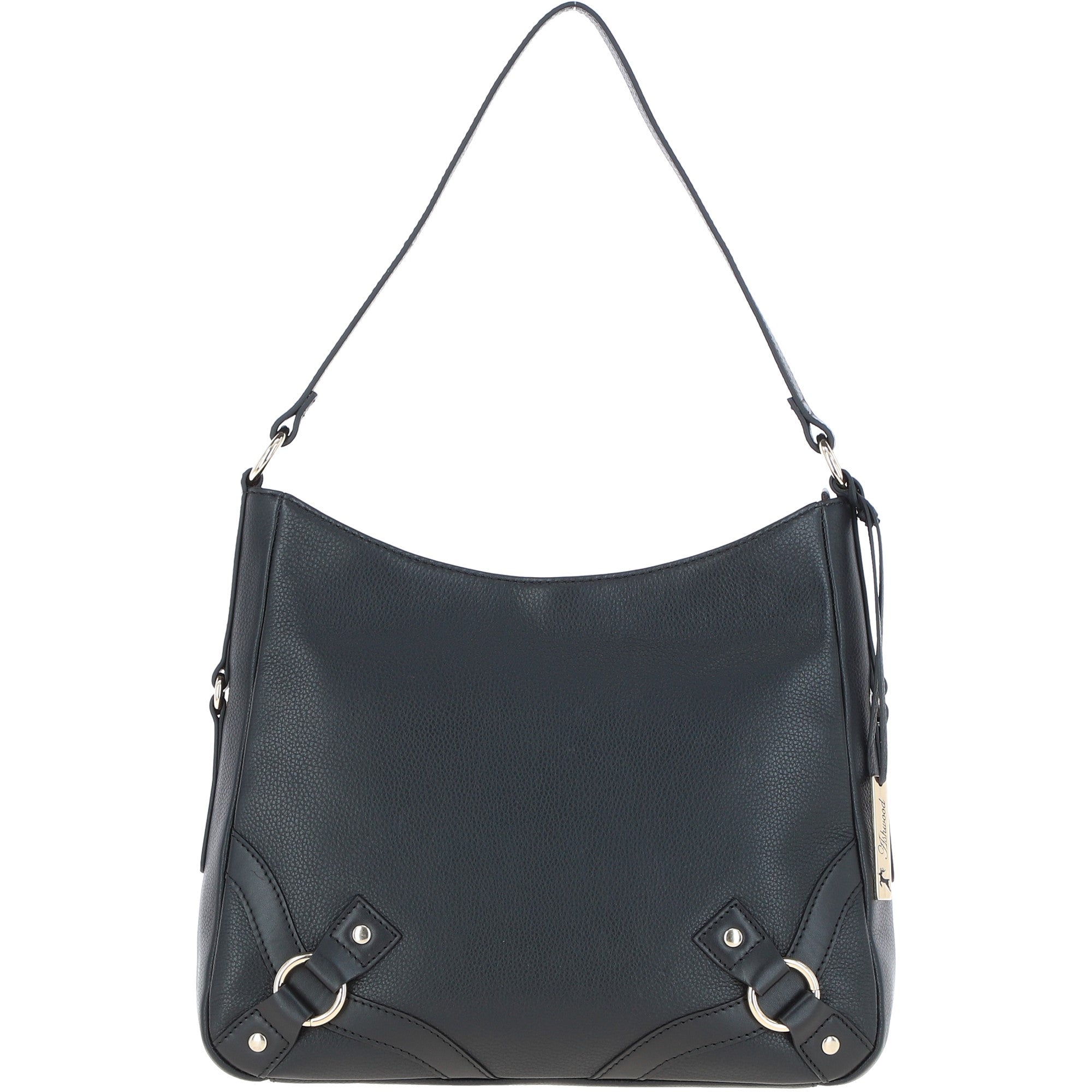 Ashwood Top Zip Leather Shoulder Bag Black: Z-77