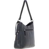 Ashwood Top Zip Leather Shoulder Bag Black: Z-77