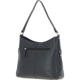 Ashwood Top Zip Leather Shoulder Bag Black: Z-77