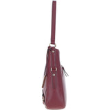 Ashwood Top Zip Leather Shoulder Bag Wine: Z-77