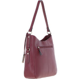Ashwood Top Zip Leather Shoulder Bag Wine: Z-77