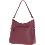 Ashwood Top Zip Leather Shoulder Bag Wine: Z-77