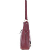 Ashwood Top Zip Leather Shoulder Bag Wine: Z-77