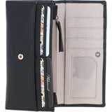 7 Card RFID Protected Large Leather Purse Black: Z-79