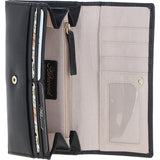 7 Card RFID Protected Large Leather Purse Black: Z-79