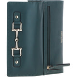 7 Card RFID Protected Large Leather Purse Green: Z-79