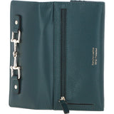 7 Card RFID Protected Large Leather Purse Green: Z-79