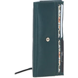 7 Card RFID Protected Large Leather Purse Green: Z-79