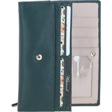7 Card RFID Protected Large Leather Purse Green: Z-79