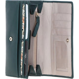 7 Card RFID Protected Large Leather Purse Green: Z-79
