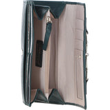 7 Card RFID Protected Large Leather Purse Green: Z-79