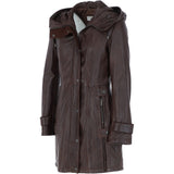 Ashwood Leather Hooded Coat Brown/ddy: ZB146