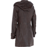 Ashwood Leather Hooded Coat Brown/ddy: ZB146